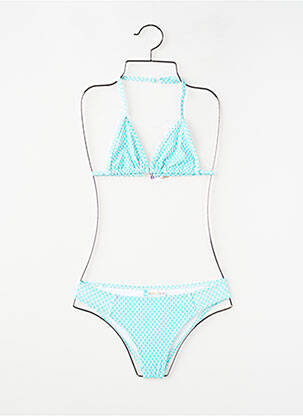 Costum de baie din două piese închidere cu agrafă albastru LAGON BLEU fată
