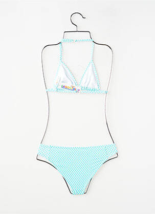 Costum de baie din două piese închidere cu agrafă albastru LAGON BLEU fată