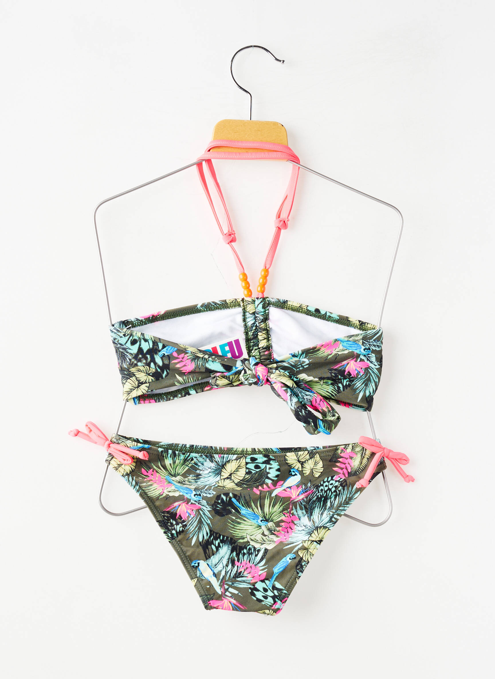 Costum de baie din două piese elasticitate verde LAGON BLEU fată