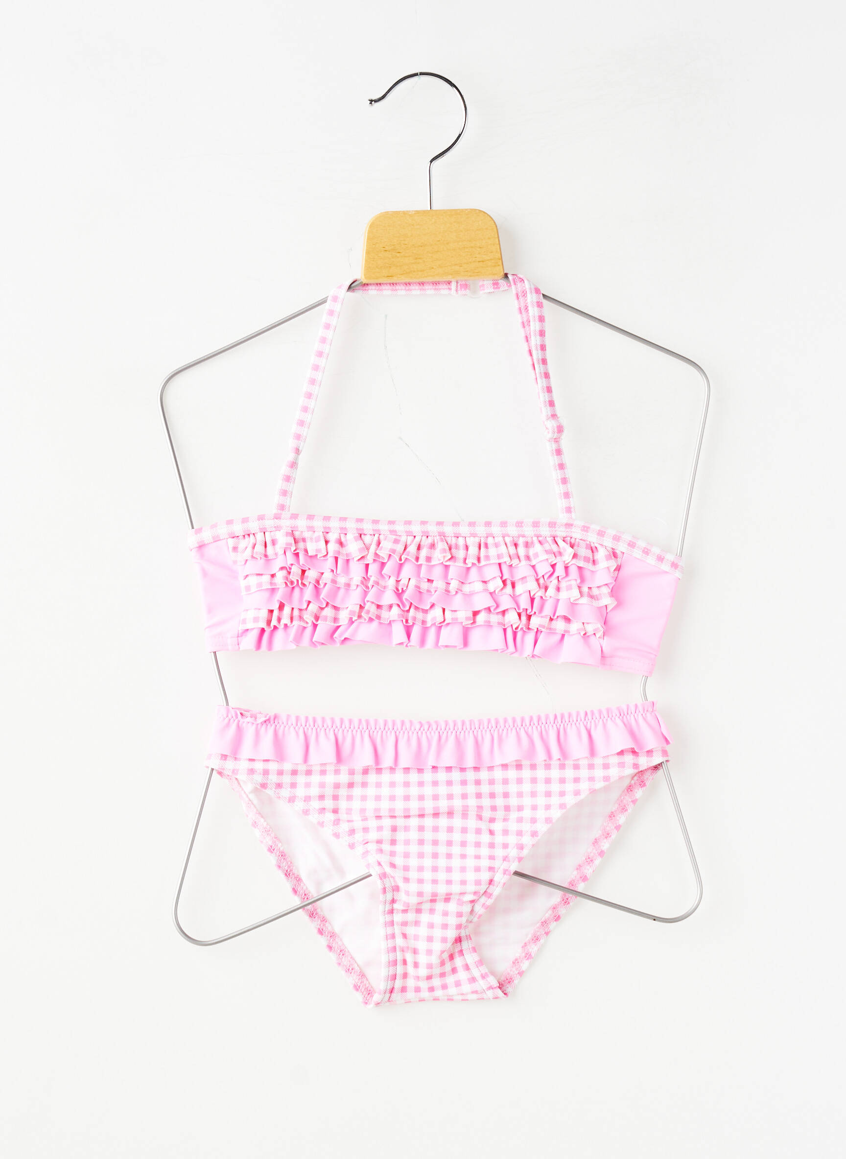 Costum de baie din două piese elasticitate roz LAGON BLEU fată