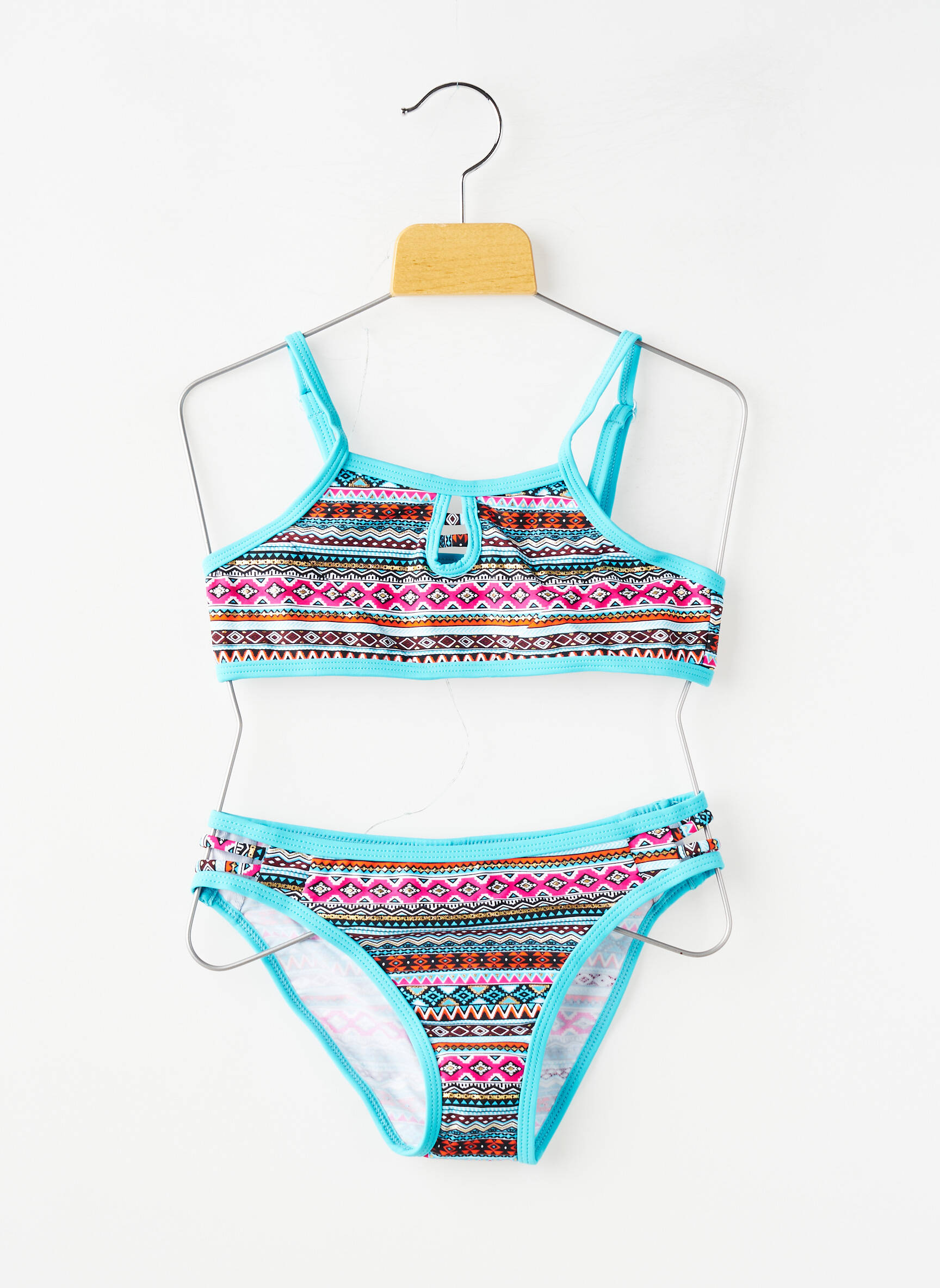 Costum de baie din două piese elasticitate albastru LAGON BLEU fată