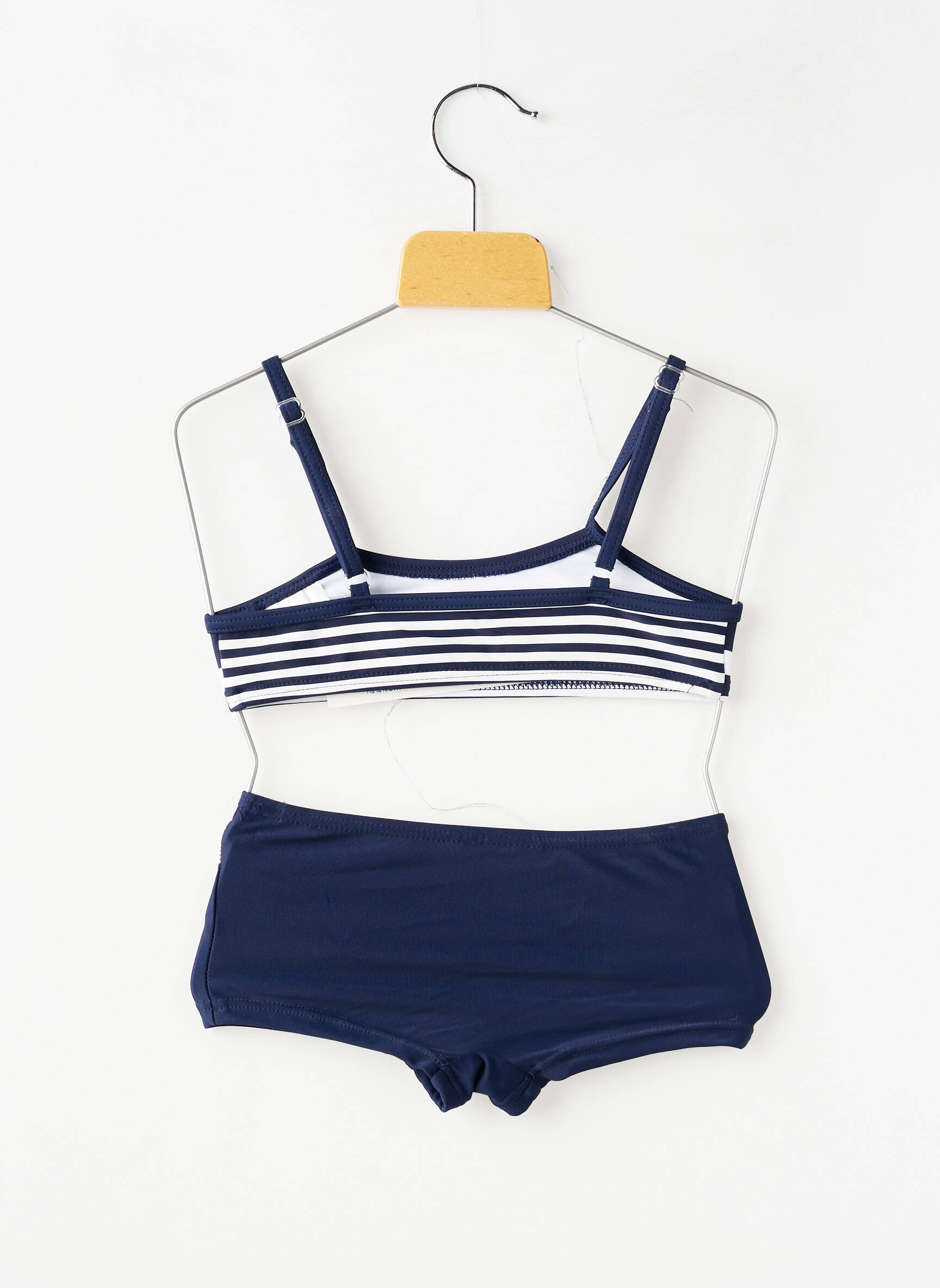 Costum de baie din două piese imprimeu dungi albastru LAGON BLEU fată