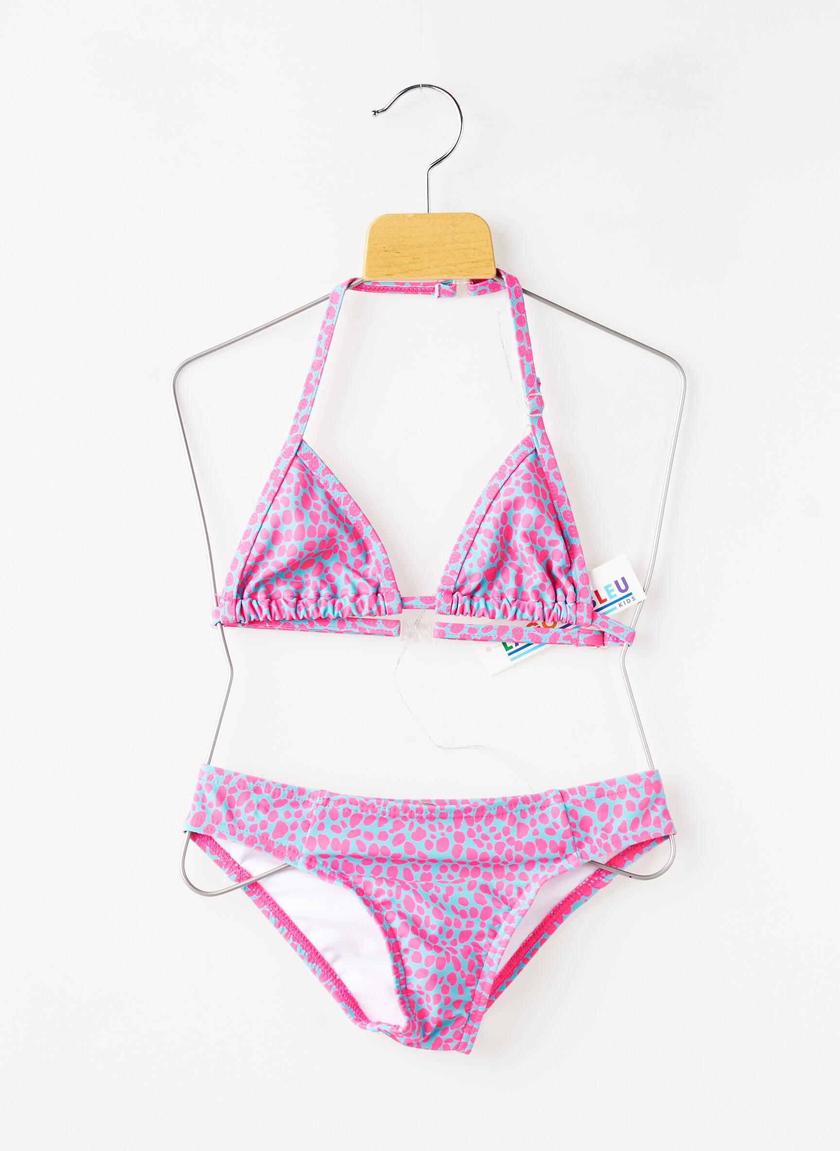 Costum de baie din două piese elasticitate roz LAGON BLEU fată