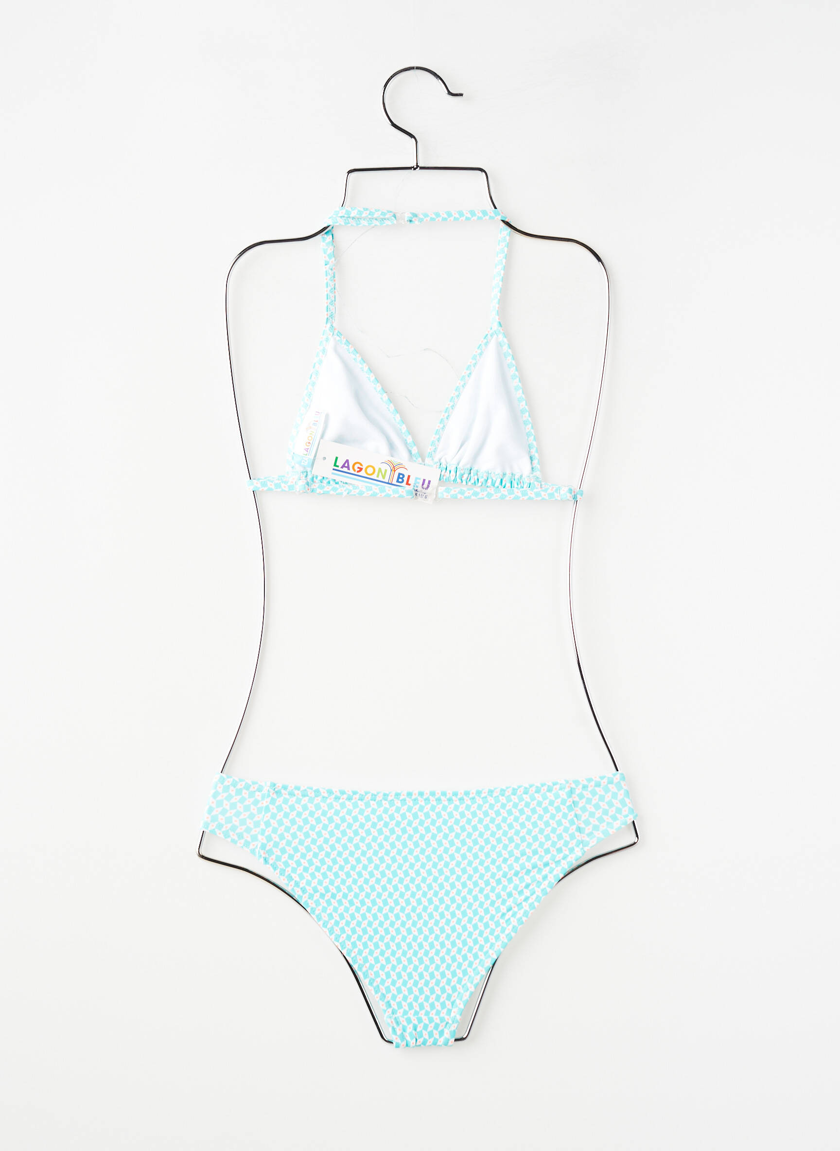Costum de baie din două piese închidere cu agrafă albastru LAGON BLEU fată