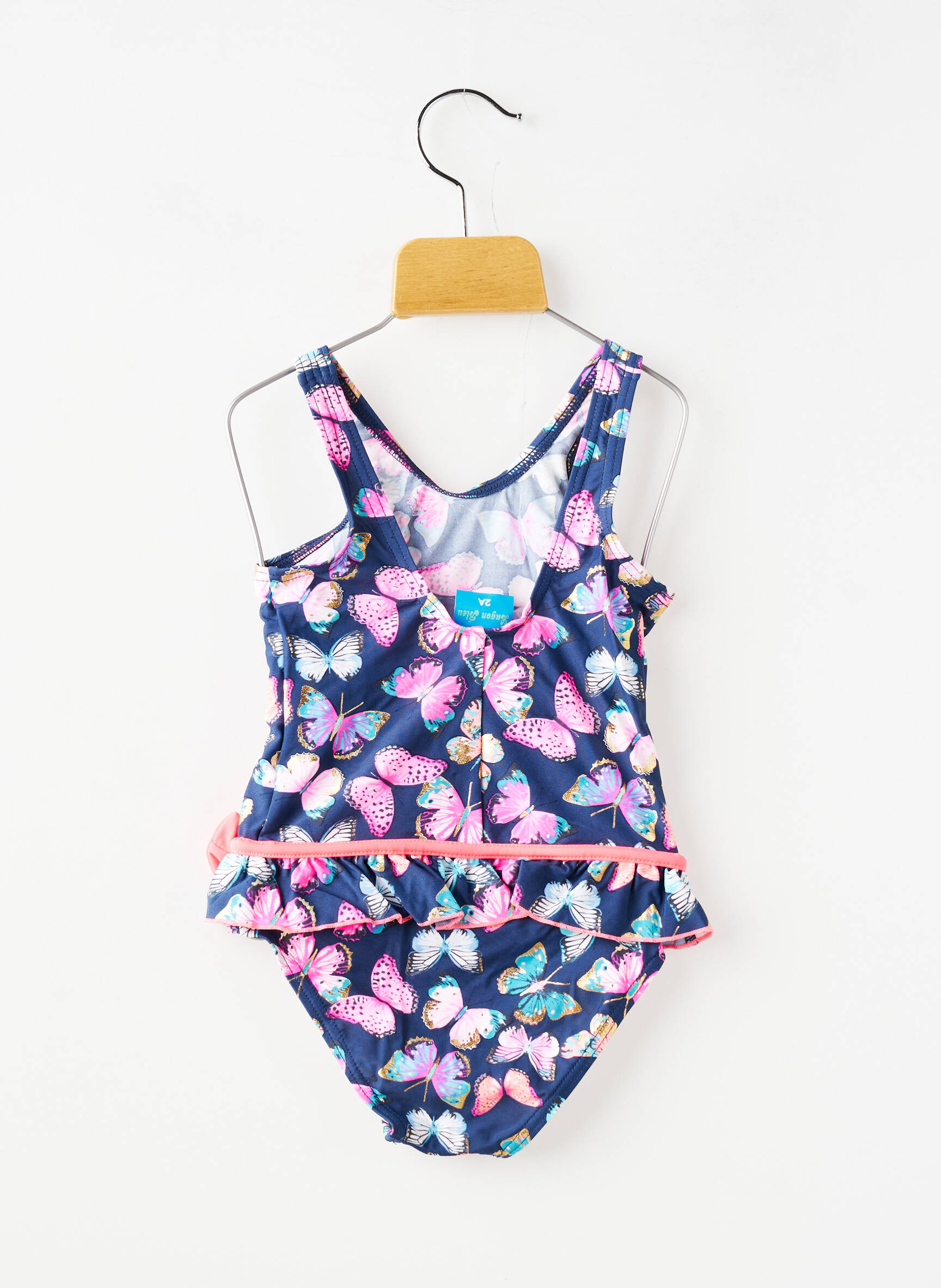 Costum de baie dintr-o singură piesă elasticitate albastru LAGON BLEU fată
