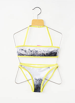 Costum de baie din două piese elasticitate gri BEACHWEAR fată