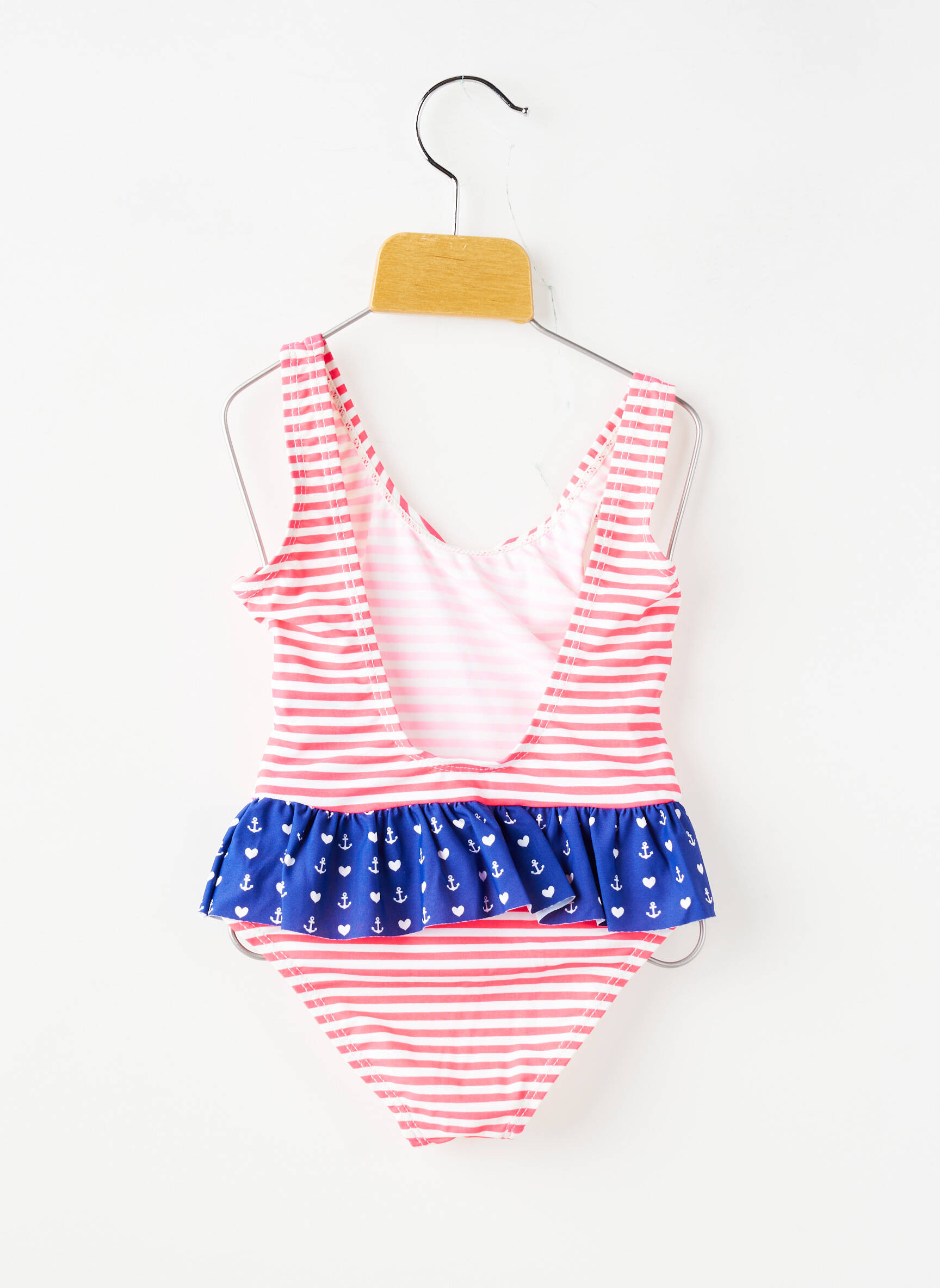 Costum de baie dintr-o singură piesă sutiene roz BEACHWEAR fată