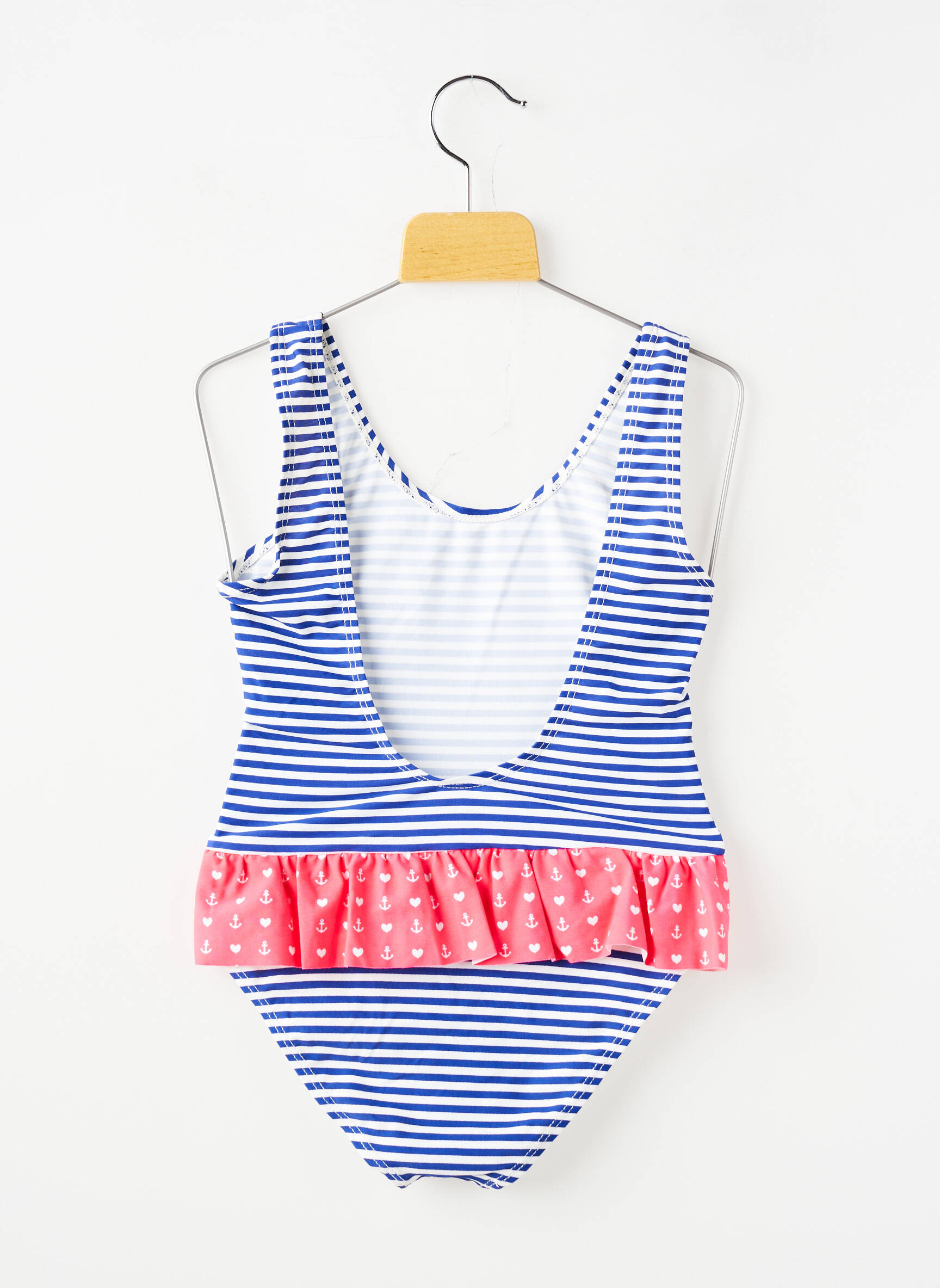 Costum de baie dintr-o singură piesă sutiene albastru BEACHWEAR fată