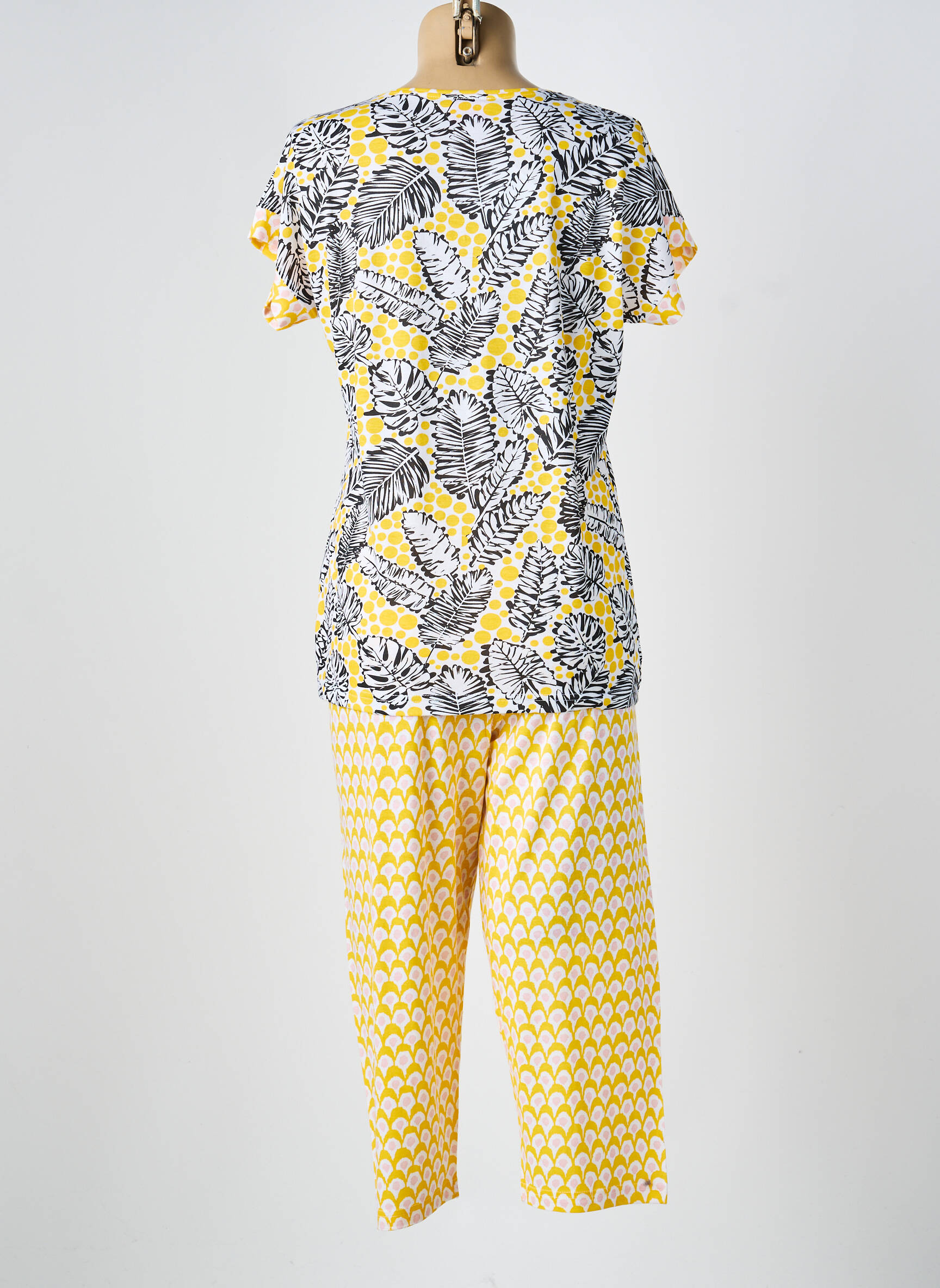 Pijama mâneci scurte galben ROSE POMME femeie