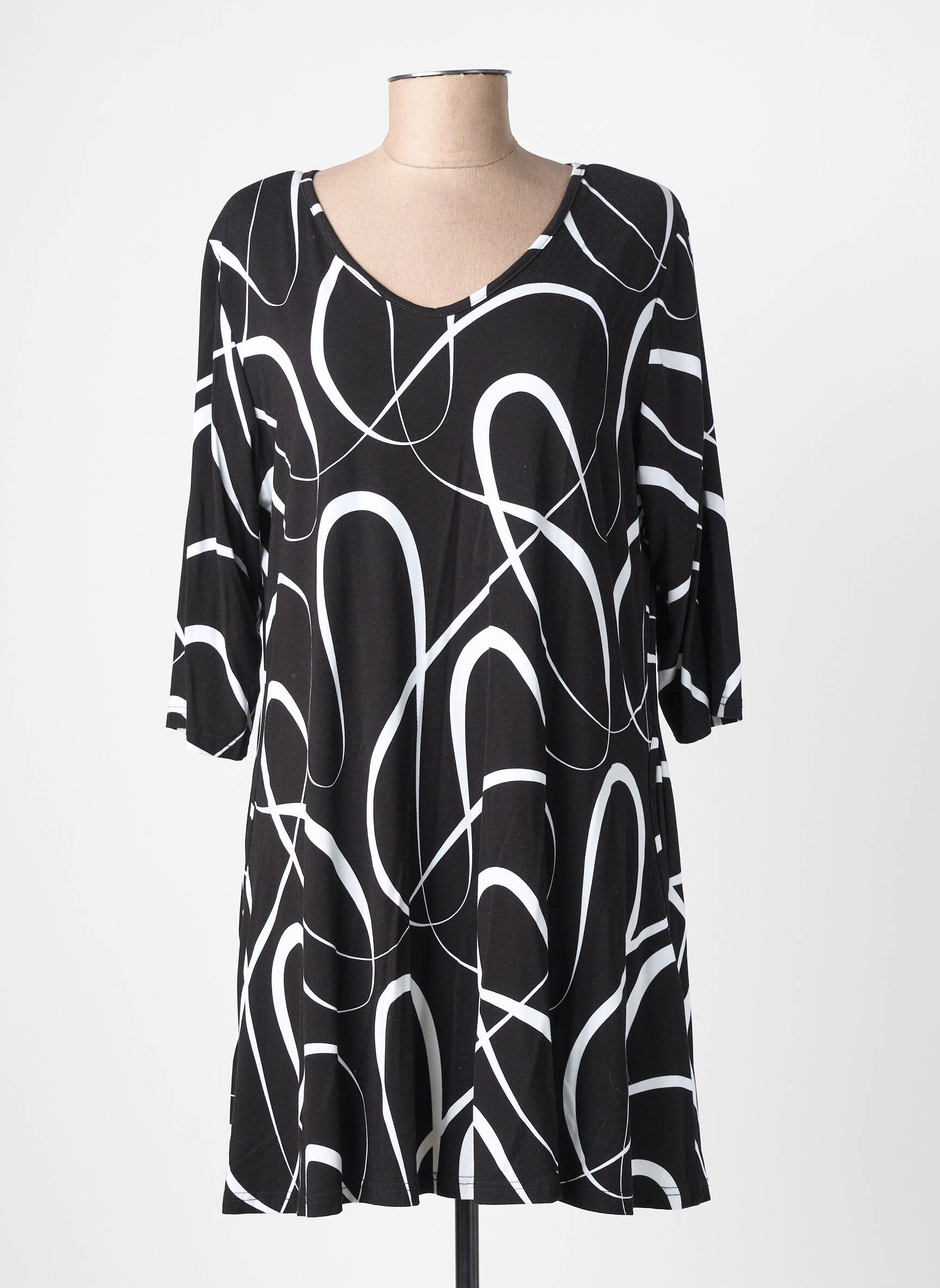 Rochie scurtă mâneci 3/4 mâneci 3/4 negru OLIVER JUNG femeie
