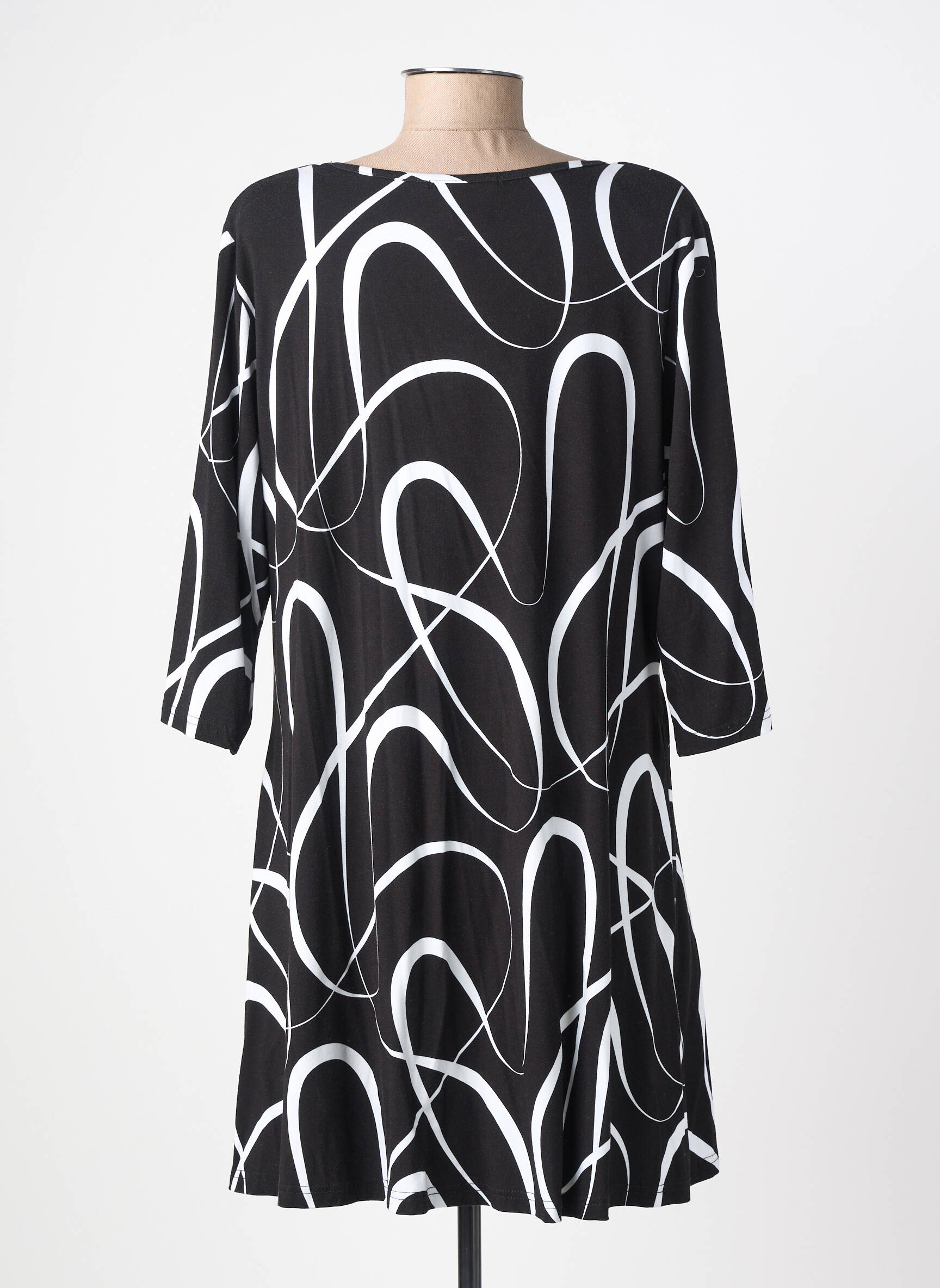 Rochie scurtă mâneci 3/4 mâneci 3/4 negru OLIVER JUNG femeie