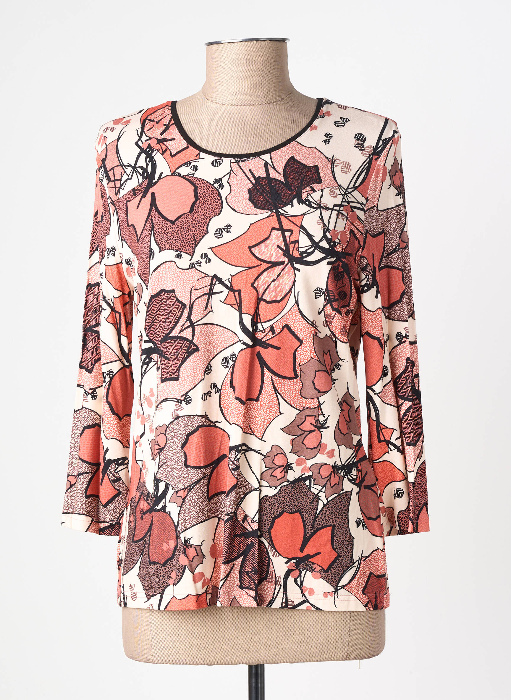 Tricou mâneci 3/4 mâneci 3/4 portocalie BARBARA LEBEK femeie