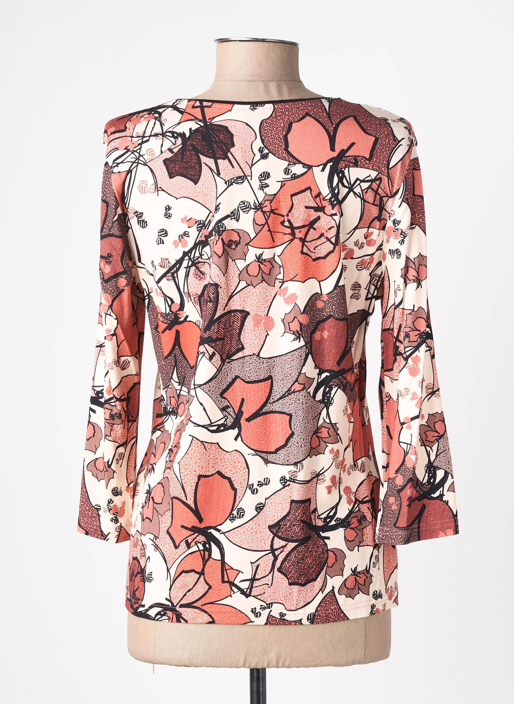 Tricou mâneci 3/4 mâneci 3/4 portocalie BARBARA LEBEK femeie