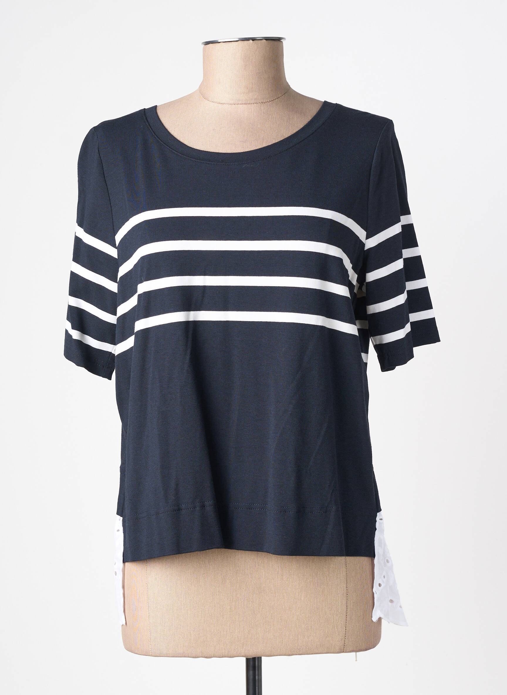 Tricou elasticitate mâneci scurte albastru TUZZI femeie