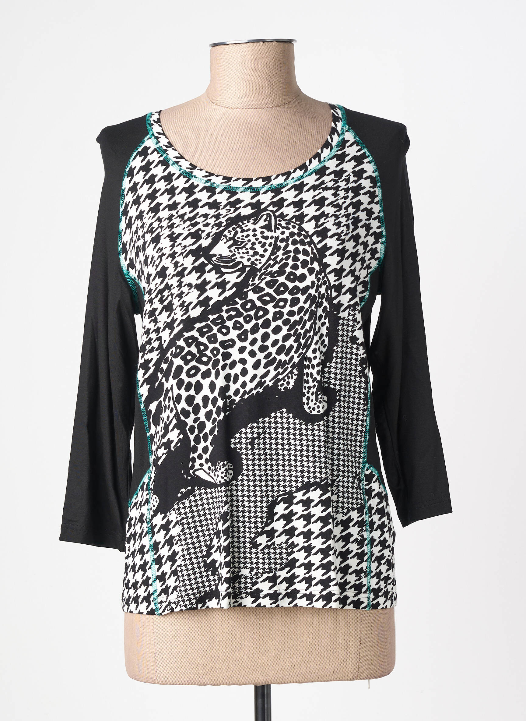 Tricou mâneci 3/4 mâneci 3/4 negru FRANK WRIGHT femeie