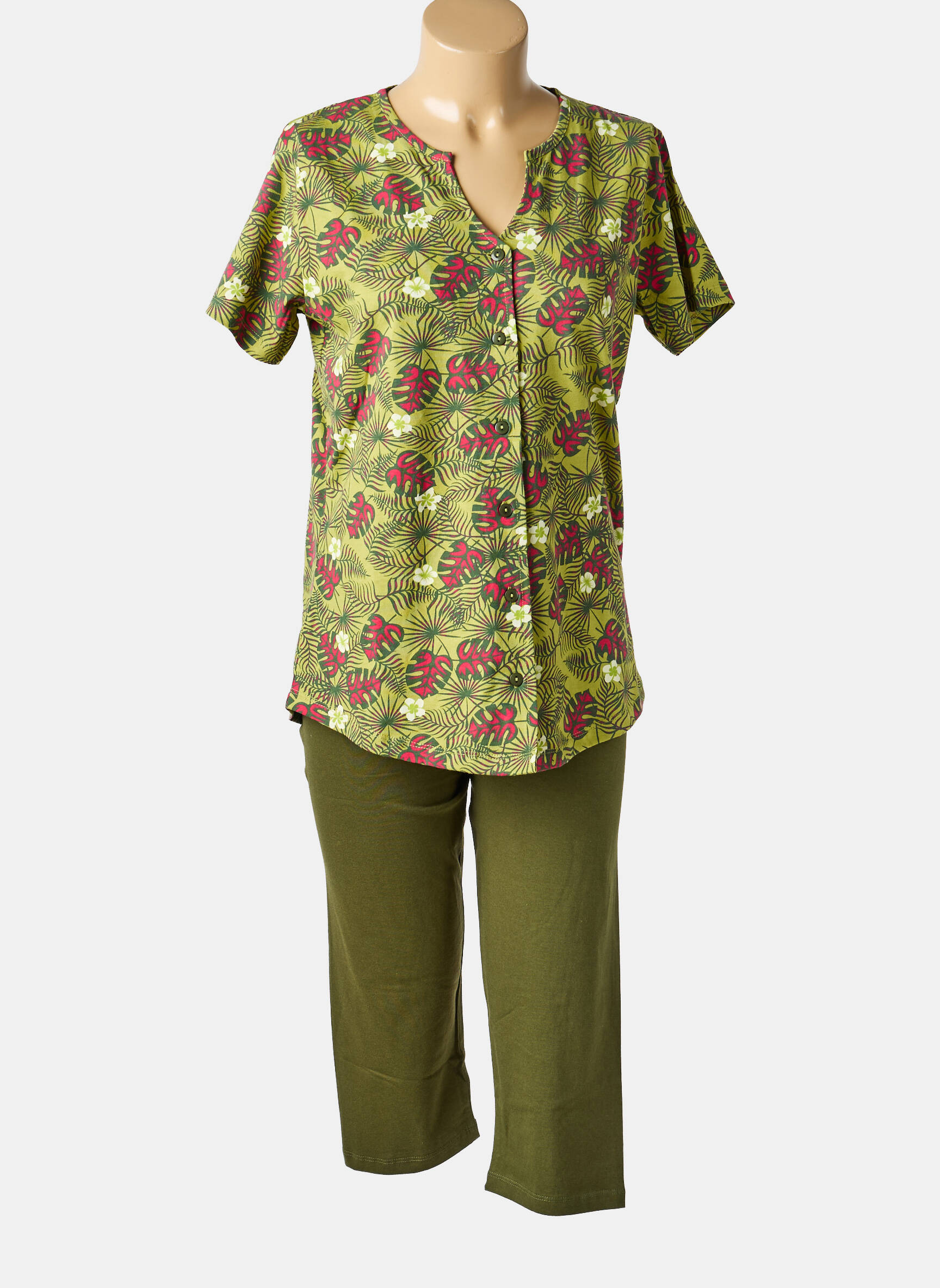 Pijama mâneci scurte verde ROSE POMME femeie