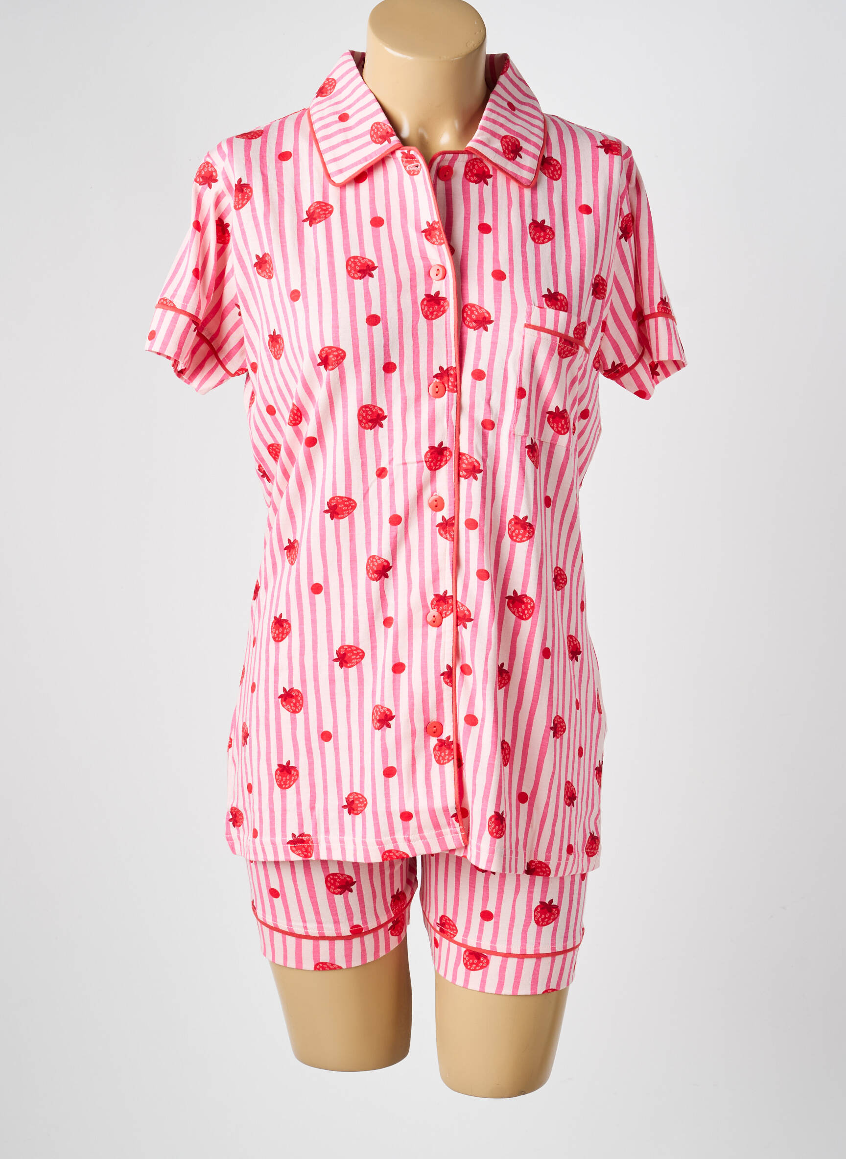 Pijama mâneci scurte roz ROSE POMME femeie
