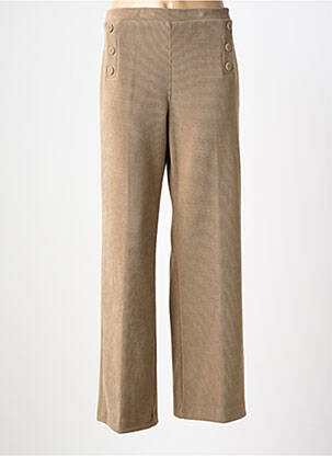 Pantalon drept talie elastică bej TINTA femeie