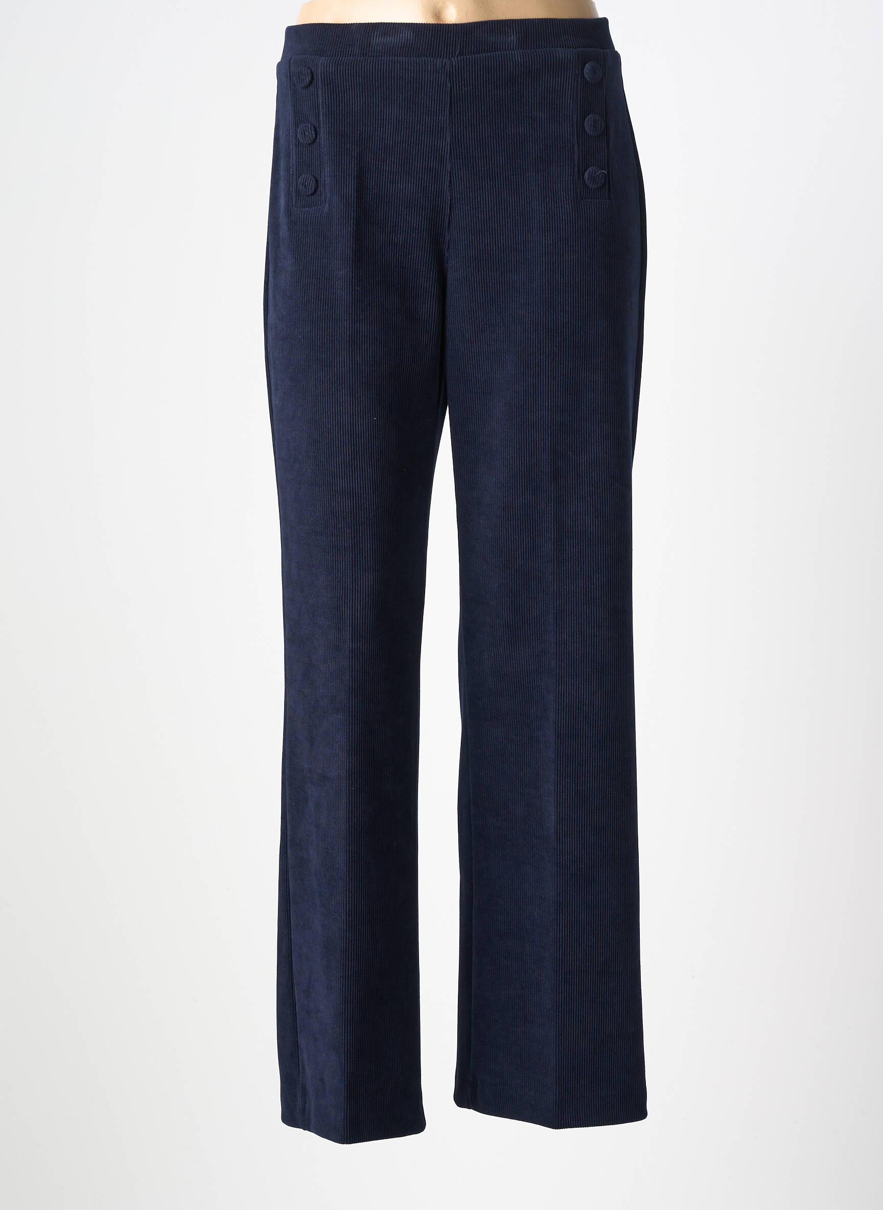 Pantalon drept talie elastică albastru TINTA femeie
