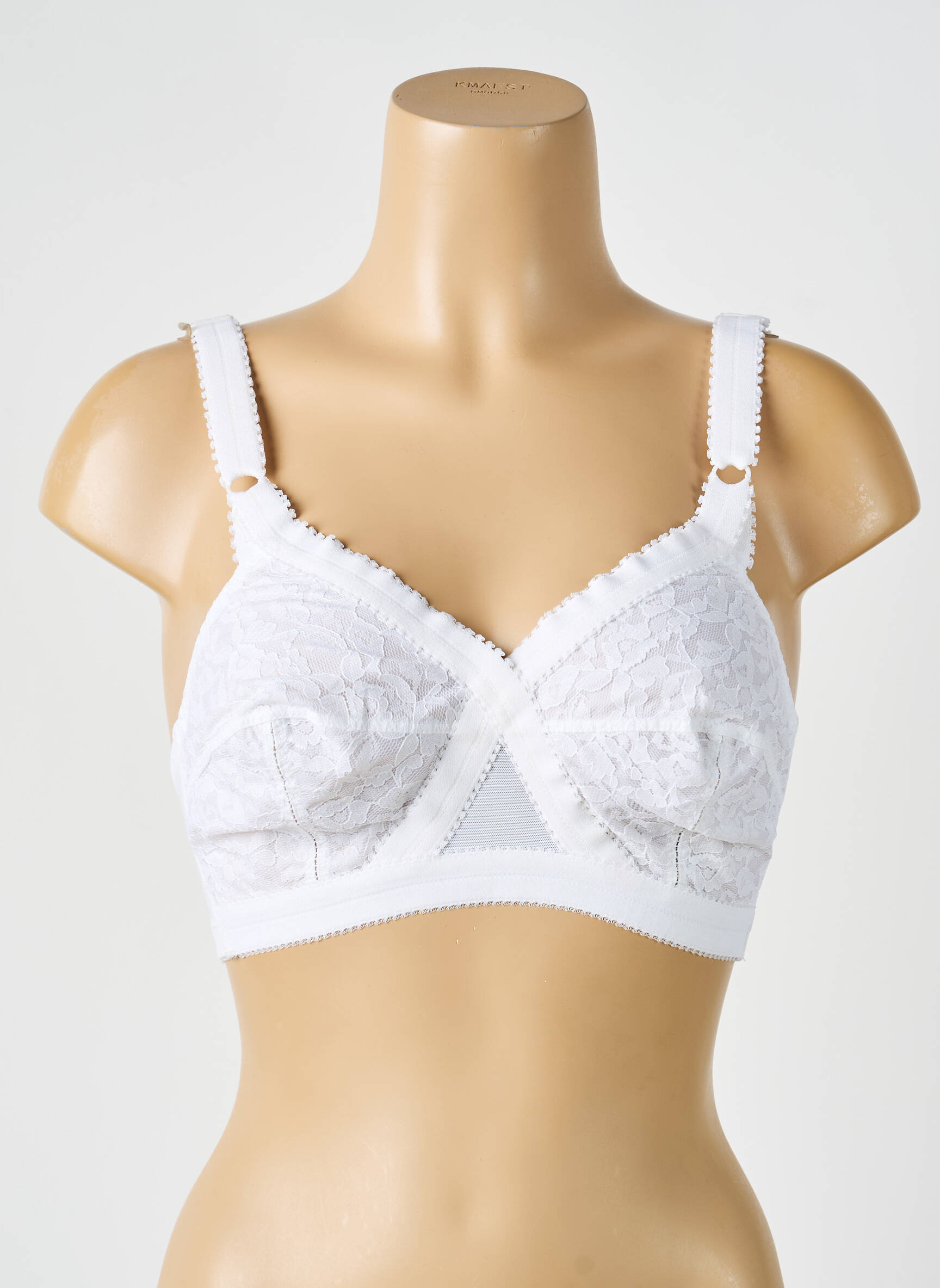 Sutien fără armatură sutien cupe întregi cu decolteu înalt alb PLAYTEX femeie