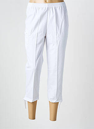 Pantalon trei sferturi talie elastică alb GEVANA femeie