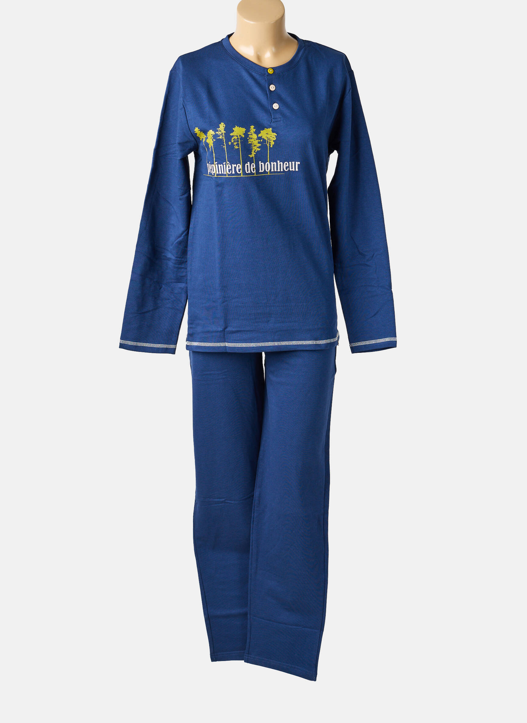 Pijama croială dreaptă albastru ROSE POMME femeie