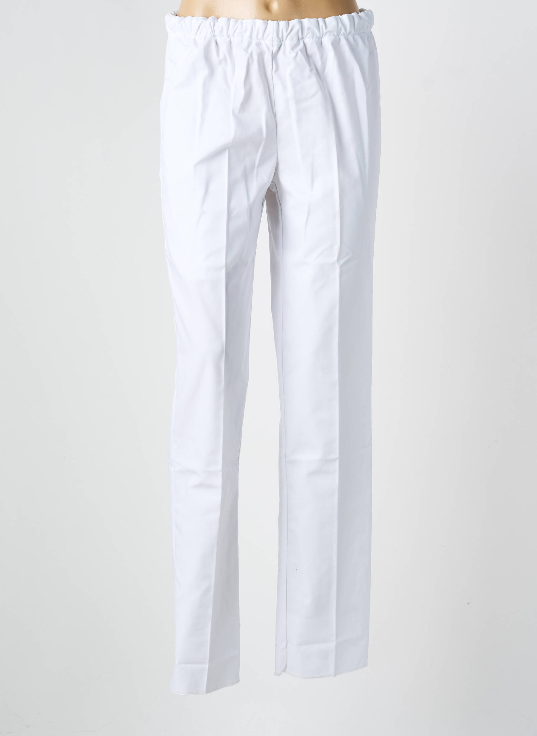 Pantalon drept talie elastică alb GEVANA femeie