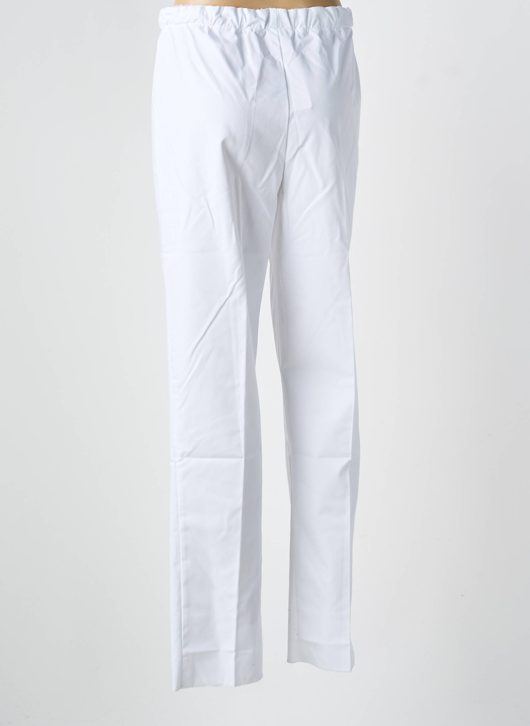 Pantalon drept talie elastică alb GEVANA femeie