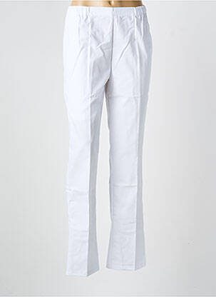 Pantalon drept talie elastică alb GEVANA femeie