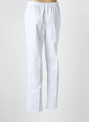 Pantalon drept talie elastică alb GEVANA femeie