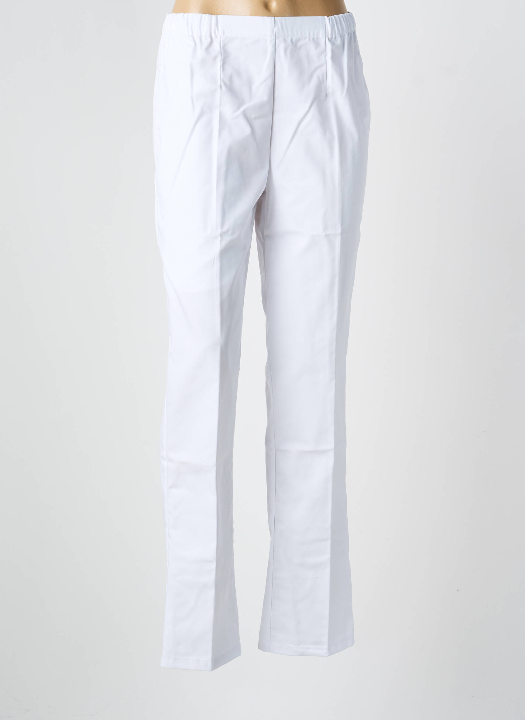 Pantalon drept talie elastică alb GEVANA femeie