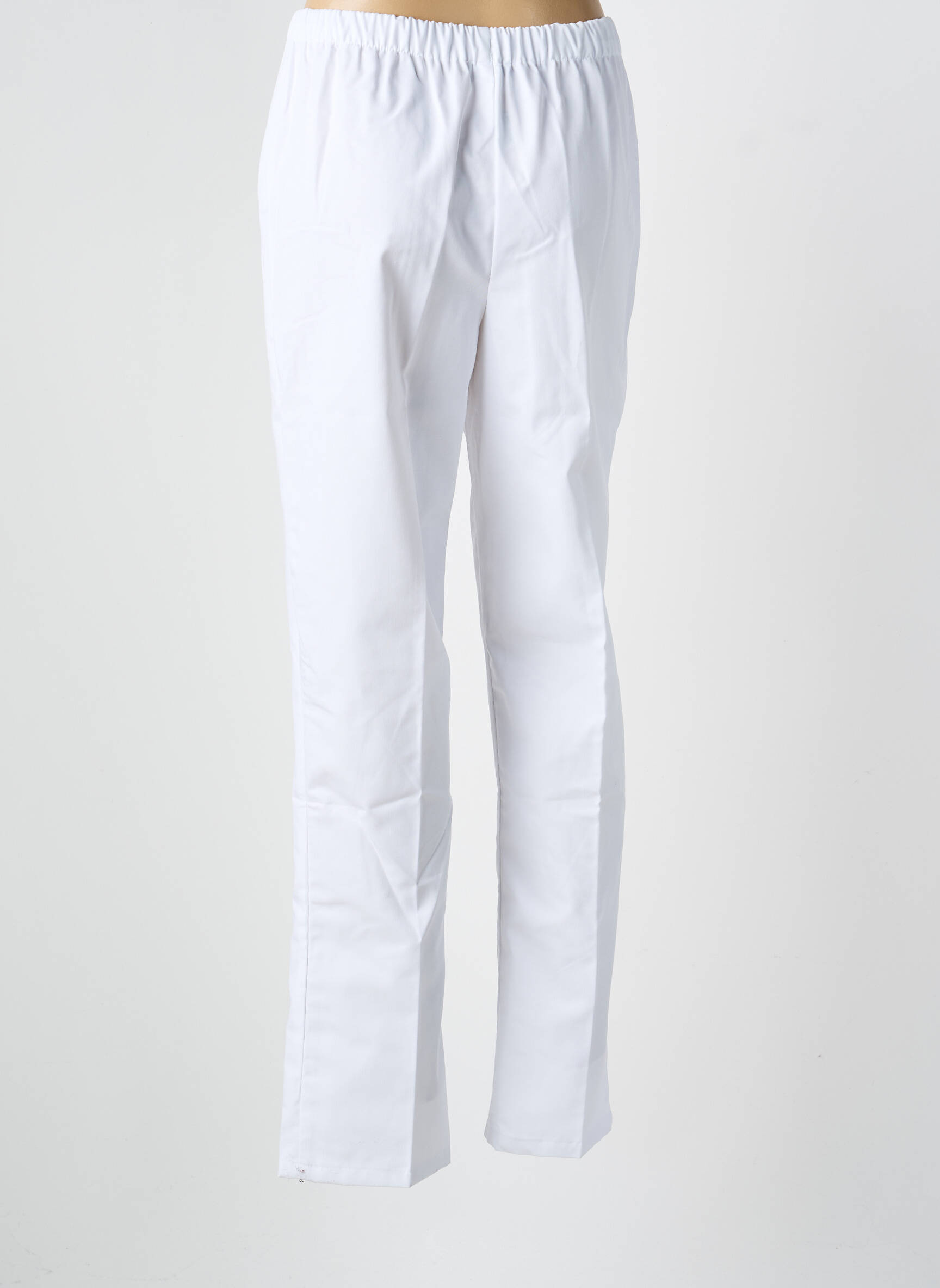 Pantalon drept talie elastică alb GEVANA femeie