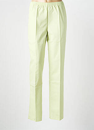 Pantalon drept talie elastică verde GEVANA femeie
