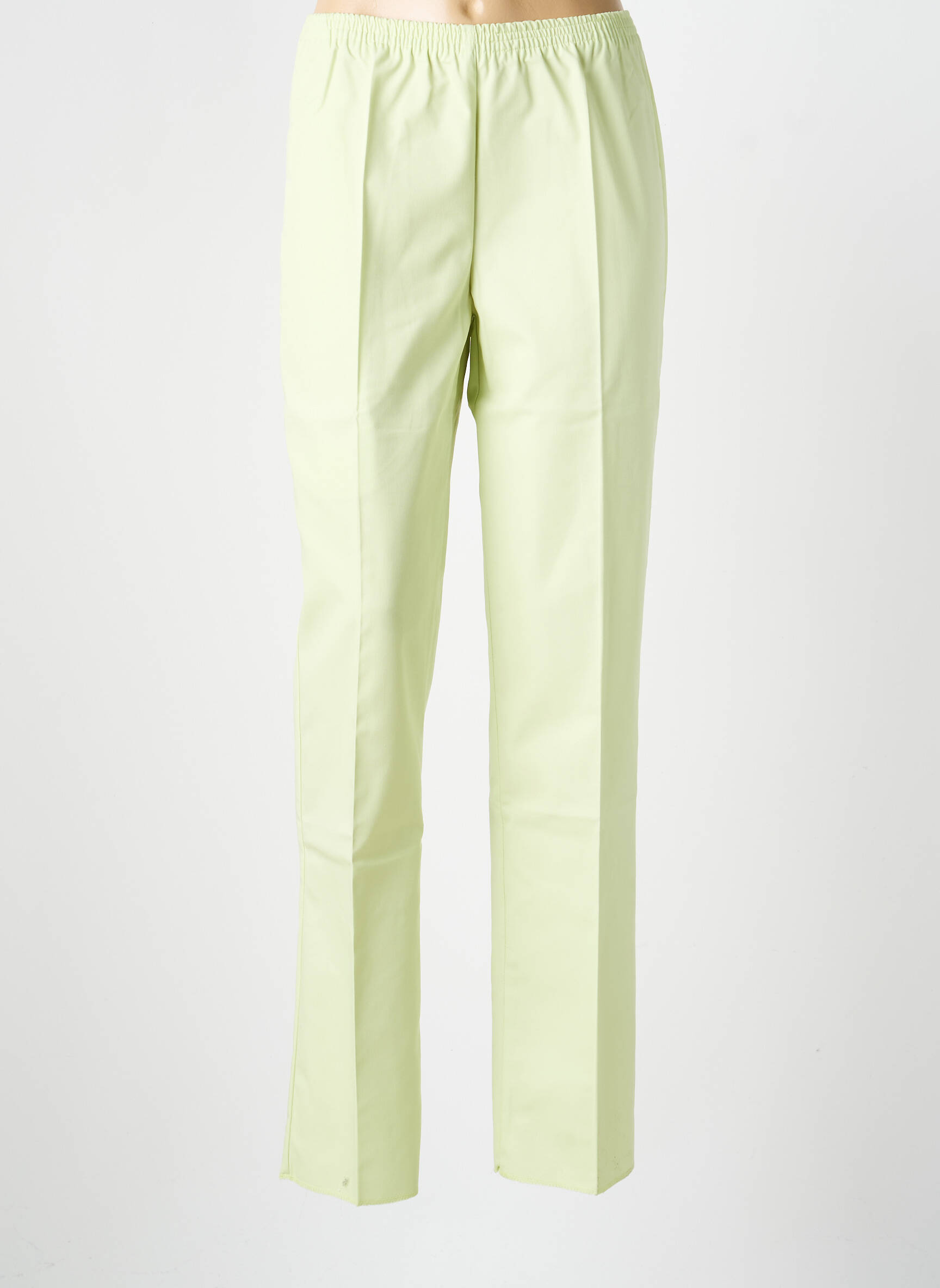 Pantalon drept talie elastică verde GEVANA femeie