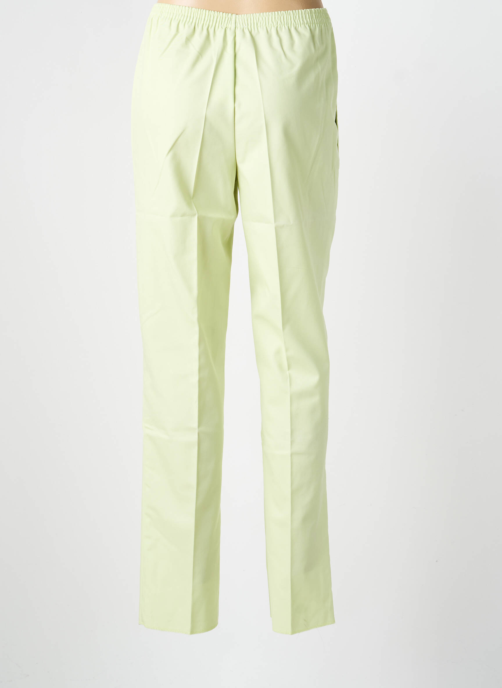 Pantalon drept talie elastică verde GEVANA femeie