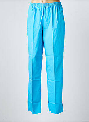 Pantalon drept talie elastică albastru GEVANA femeie