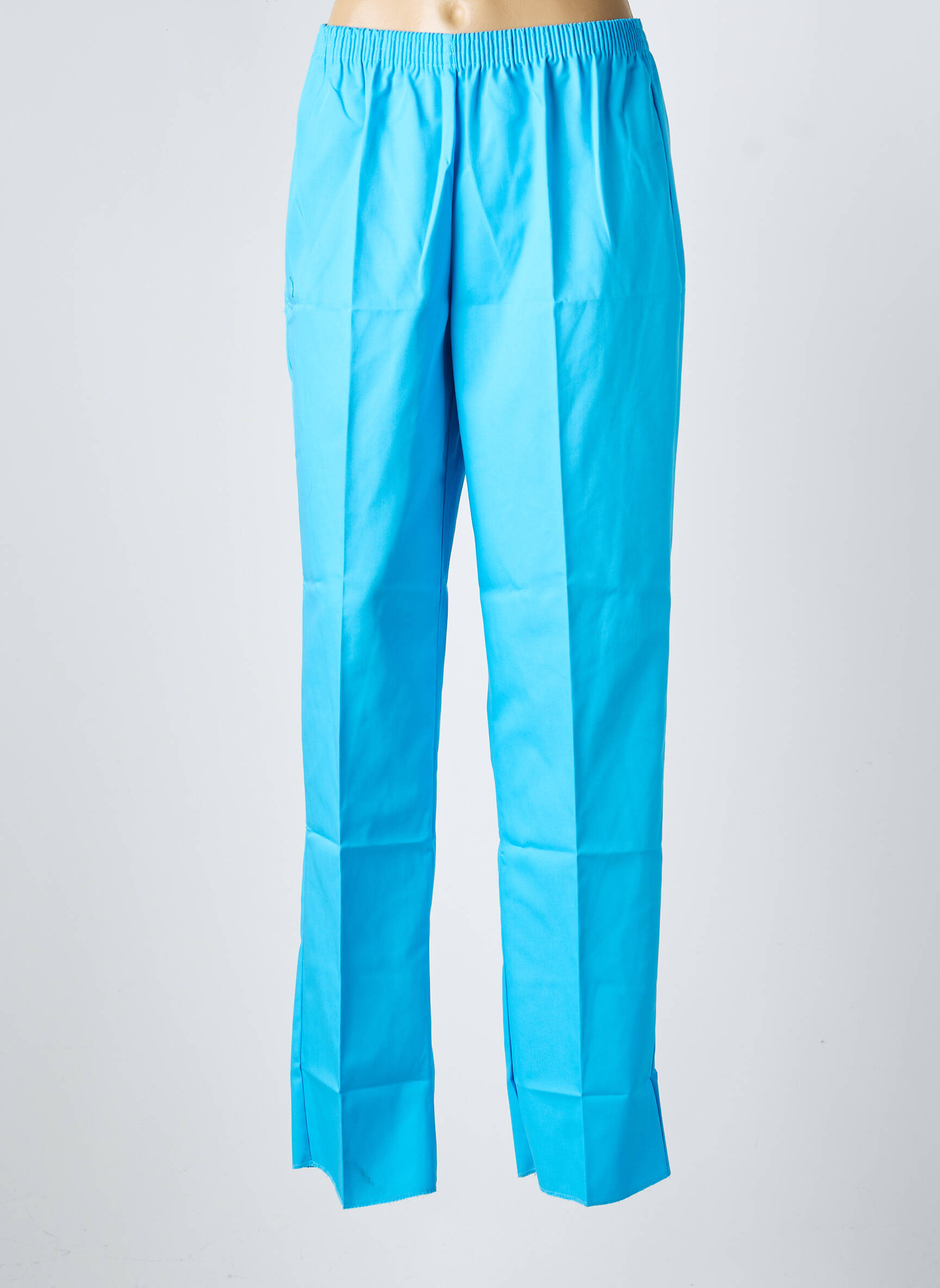 Pantalon drept talie elastică albastru GEVANA femeie