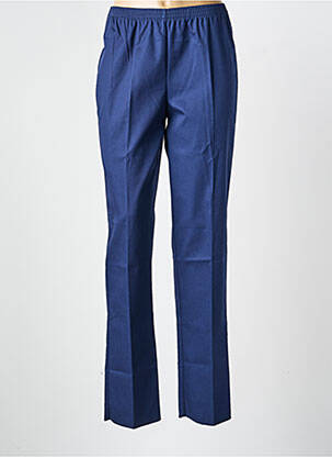 Pantalon drept talie elastică albastru GEVANA femeie