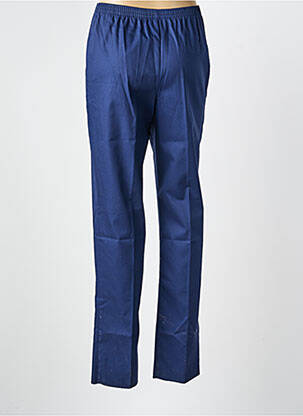 Pantalon drept talie elastică albastru GEVANA femeie