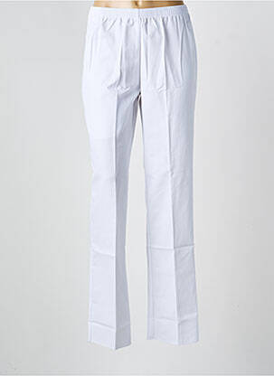 Pantalon drept talie elastică alb GEVANA femeie