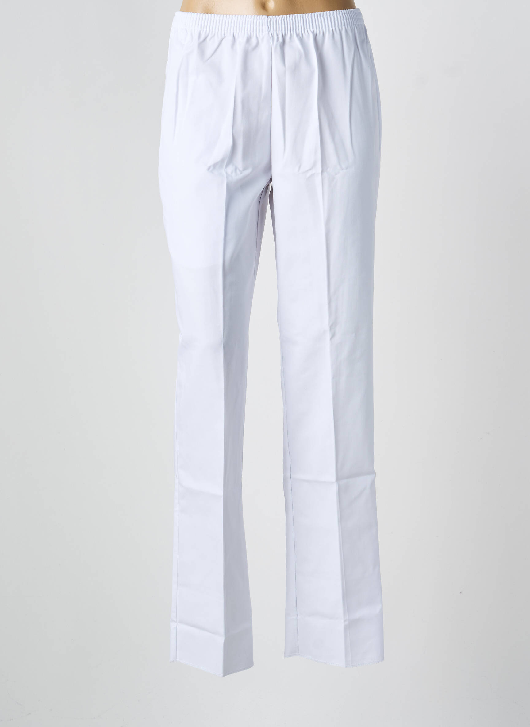 Pantalon drept talie elastică alb GEVANA femeie