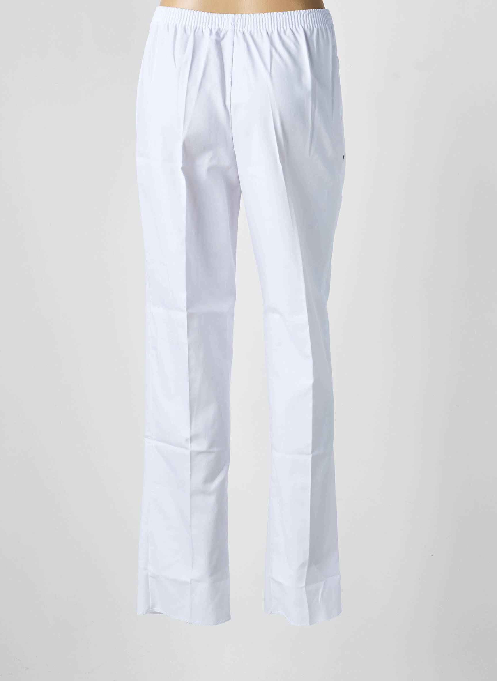 Pantalon drept talie elastică alb GEVANA femeie