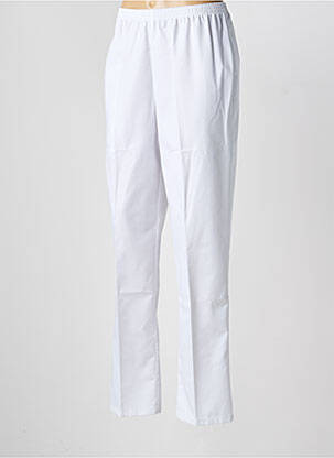 Pantalon slim talie elastică mărime normală alb GEVANA femeie