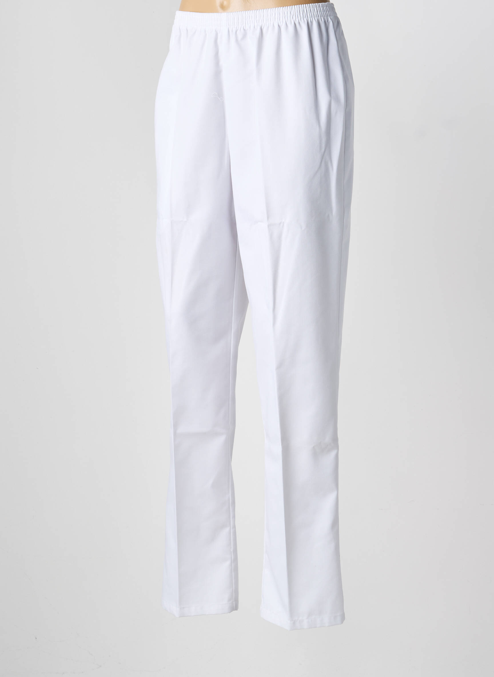 Pantalon slim talie elastică mărime normală alb GEVANA femeie
