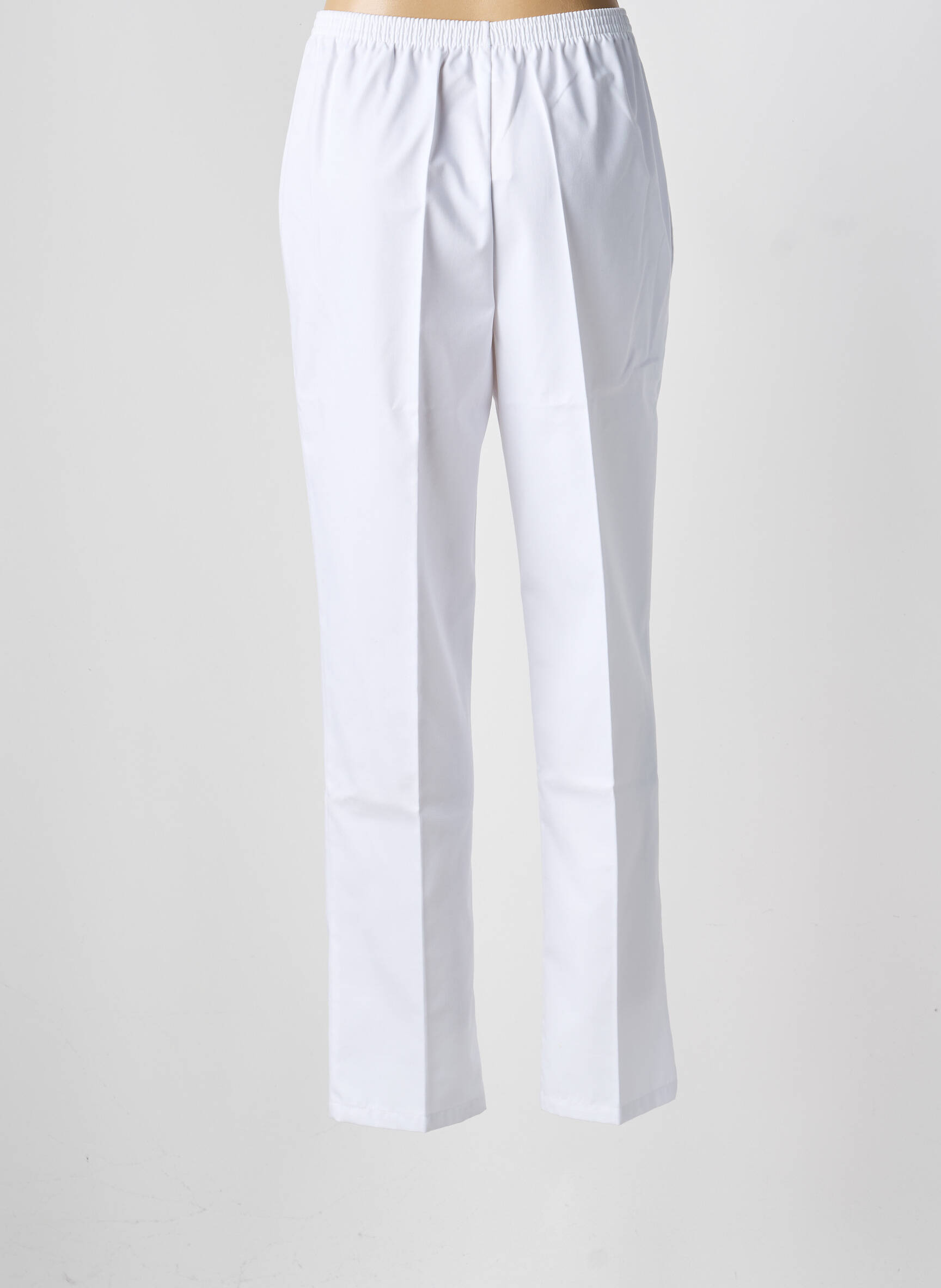 Pantalon slim talie elastică mărime normală alb GEVANA femeie