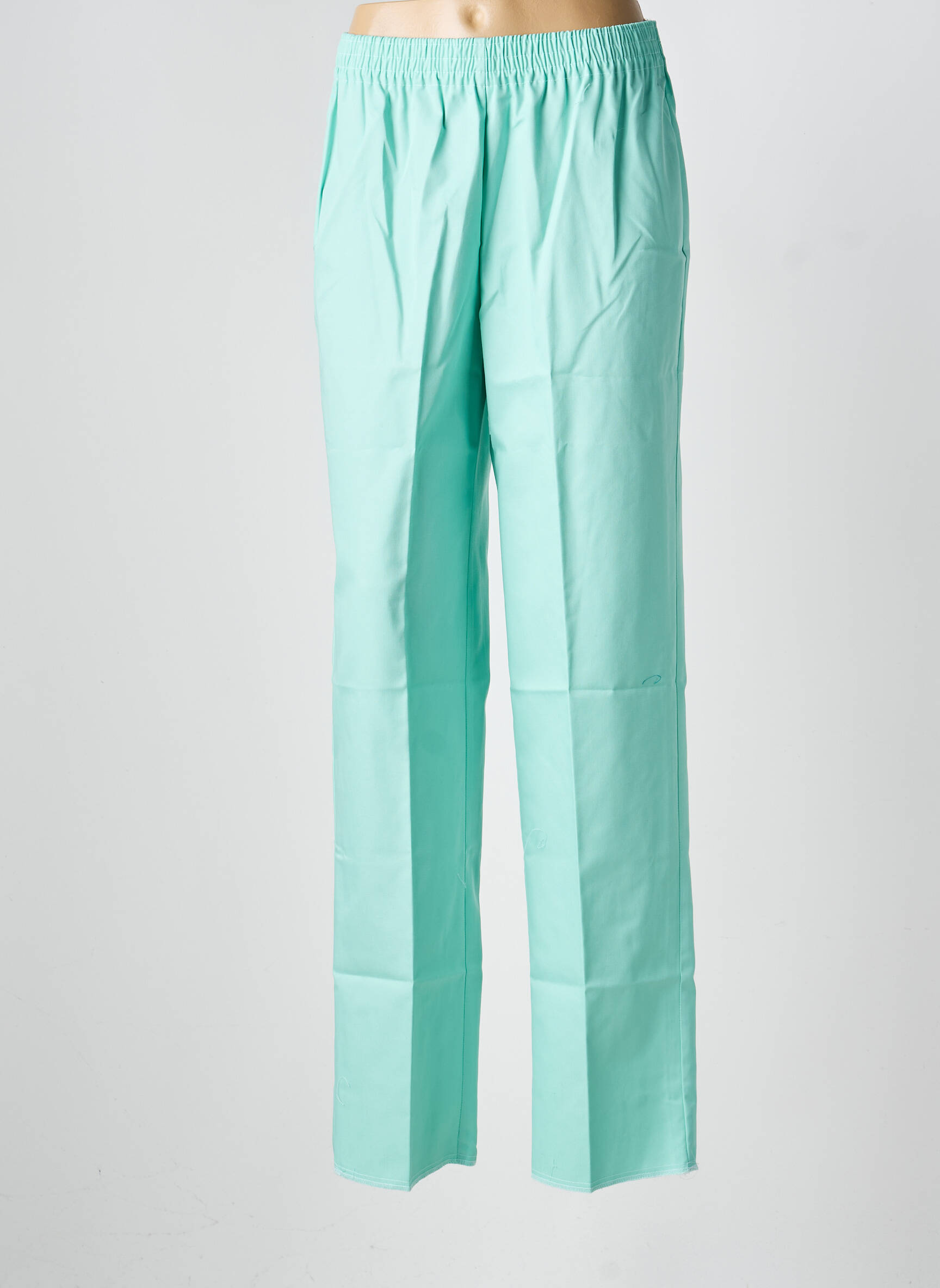 Pantalon slim talie elastică mărime normală verde GEVANA femeie