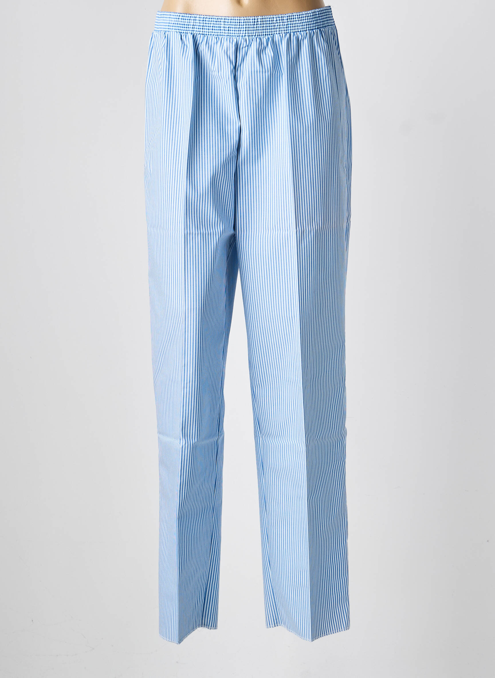 Pantalon drept talie elastică mărime normală albastru GEVANA femeie