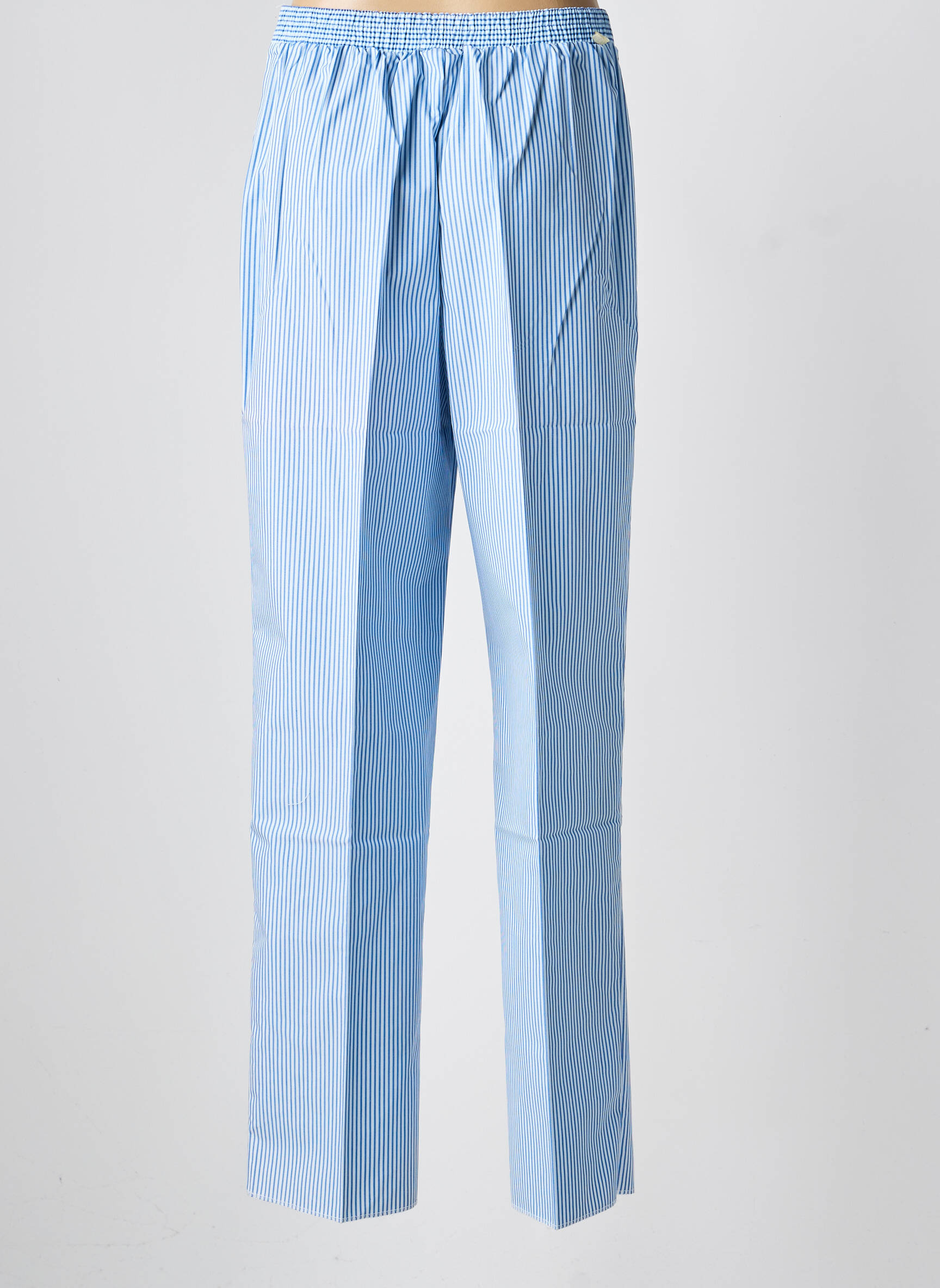 Pantalon drept talie elastică mărime normală albastru GEVANA femeie