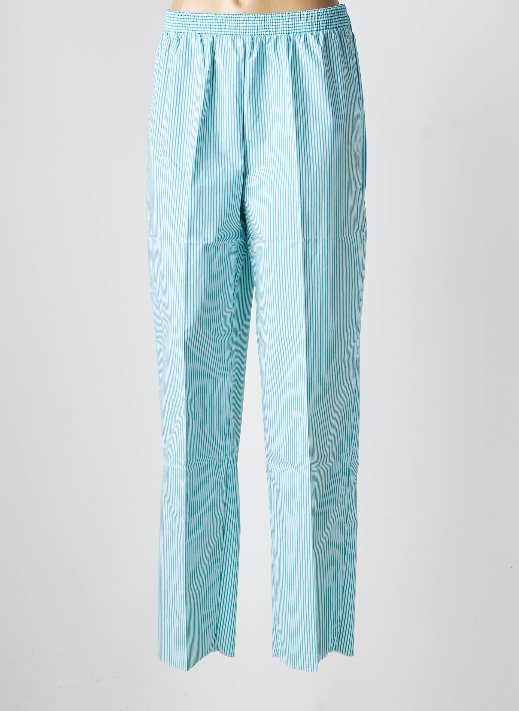 Pantalon drept talie elastică mărime normală verde GEVANA femeie