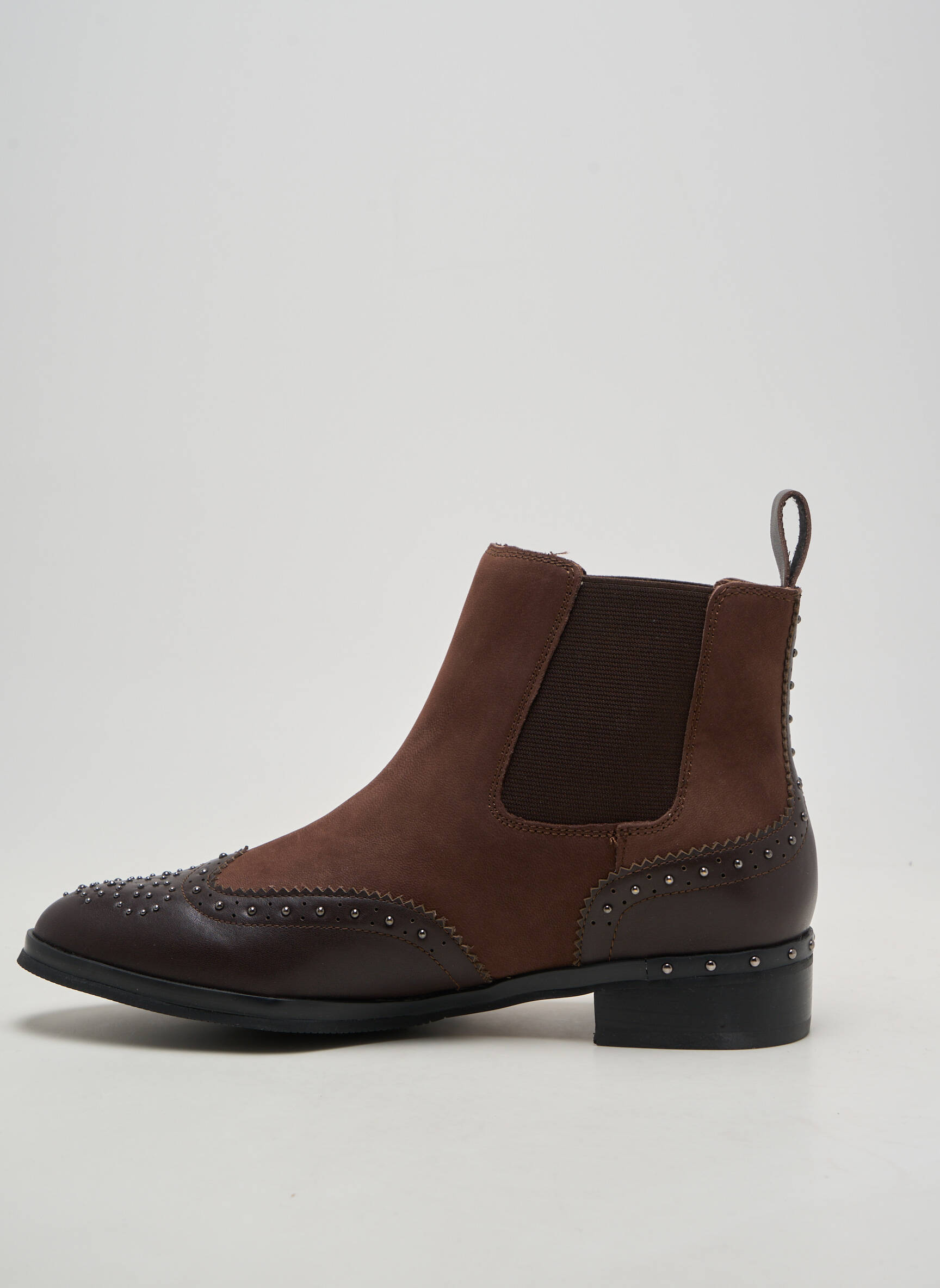 Botine/ghete material neted toc plat până la 3 cm maro MAM'ZELLE femeie